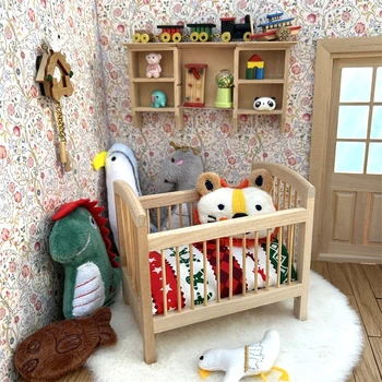 1:12 куклена къща, малък стенен шкаф, рафт за съхранение, висящи рафтове, моделът на мебели, декор за акредитация на домове, детски играчки за претенции