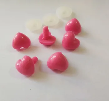 16x18 мм нова играчка розов нос във формата на сърце, сигурна играчка носа с твърда шайба за плюшени кукли 
