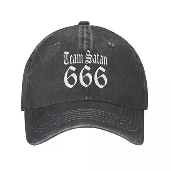 TEAM бизнес мениджър 666 Реколта бейзболна шапка, моющаяся памучен регулируема шапка, шапка за мъже