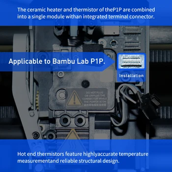 За Bambu P1P & P1S Комплект Въглеродни Нагревателни Пръти Термистор Керамичен За Bambu Lab X1 Въглероден Нагревател Вграден Клеммный Конектор