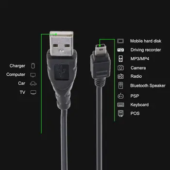 кабел Mini USB с дължина 0,8 m кабел Mini USB-Mini USB 5 Pin B, за да MP3, MP4 плеър камера C90F