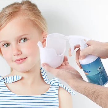 Комплект за премахване на ушна кал Система за измиване на напоителни бутилки с почистващ топчета Резба капачка спринцовка за колби за безопасност на възрастни и деца, Грижи за ушите