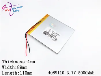 Литра енергиен батерия с капацитет 4089110 4090110 за tablet PC 3,7 5000 ма Универсален литиево-йонна батерия за таблети 7 8 9 инча