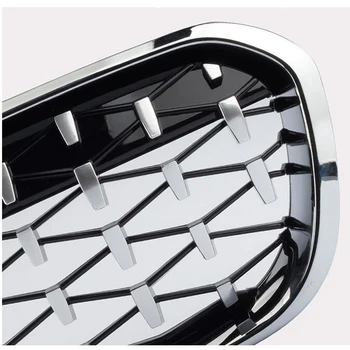 Модерна предна решетка в диамант стил за BMW F20 F21 2015-2019 118i 120i 125i m140i, на лъскави черни и сребристи решетки