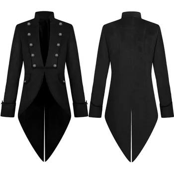 Нов велюровый средновековен сако с дълъг ръкав, виктория костюм в стил steampunk, мъжки фрак, ретро сватбен костюм, Нобелова награда, Cosplay