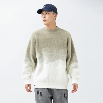 Нов висок клас пуловер с кръгло деколте и висока воротом за мъже и жени за есен-зима 2022 г.