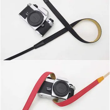 Презрамка за камери, каишка за врата, противоскользящий регулируема памук кожен ремък за огледално-рефлексни фотоапарати Sony / Nikon, лента за аксесоари за фотоапарати